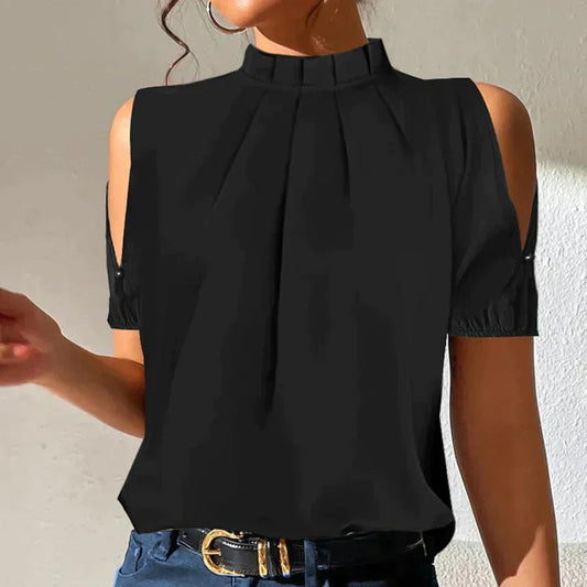 Shira | Off-the-shoulder top met geplooide kraag - Fashion Lab