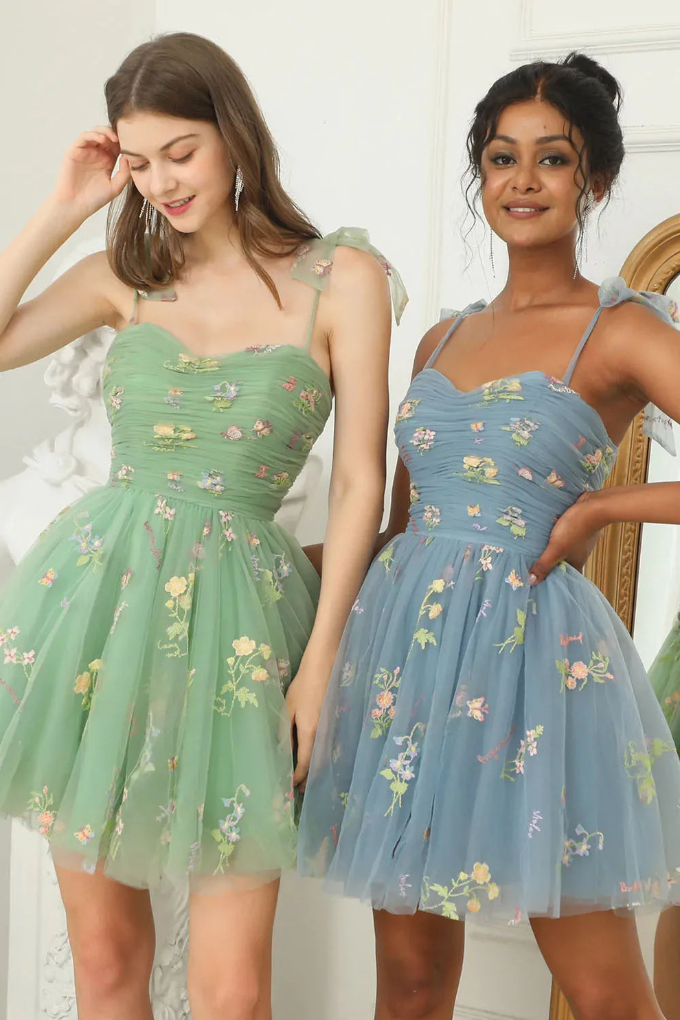 Suzy | Baljurk van tule met bloemenborduursel - Fashion Lab