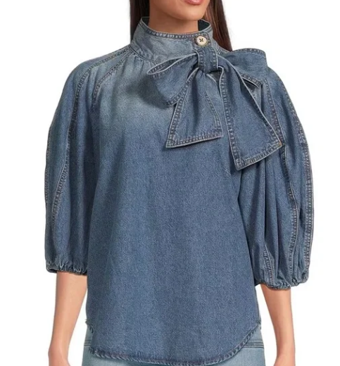 Blouse voor dames – Tariane | Luchtige Vrouwelijke Veelzijdige Spijkerblouse