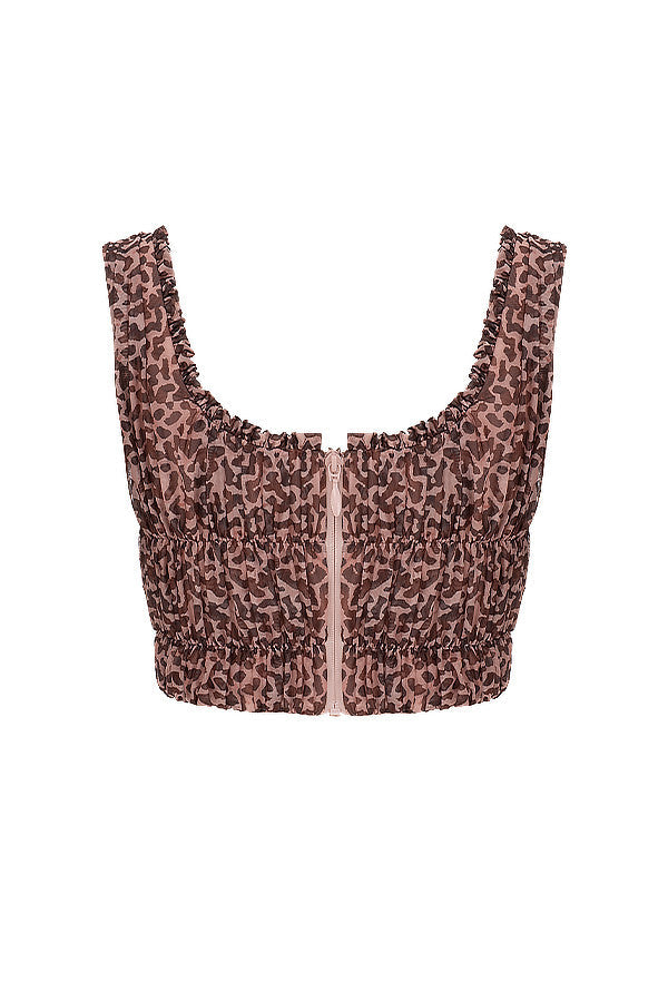Anna | Leopard Ruches Top - Fashion Lab