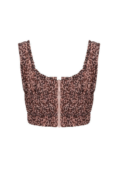 Anna | Leopard Ruches Top - Fashion Lab
