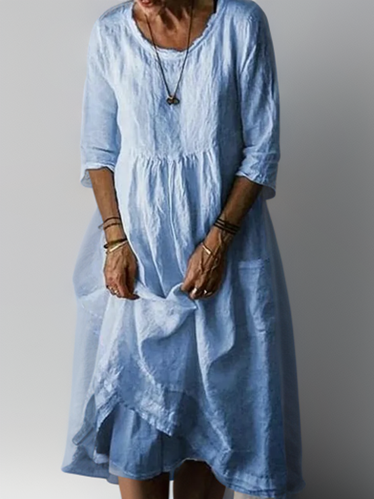 Jurk voor dames – Twyla | Maxi Jurk Met Losse Ronde Hals