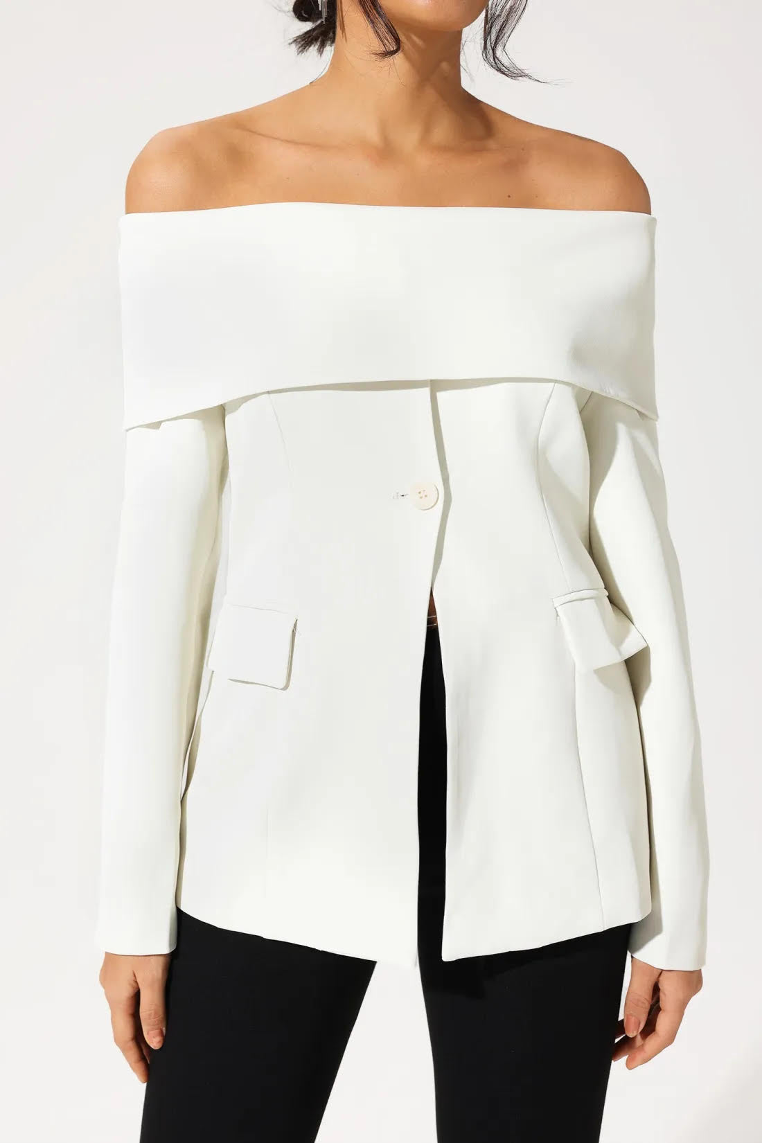 Verona | Off-Shoulder Blazer Top - Fashion Lab