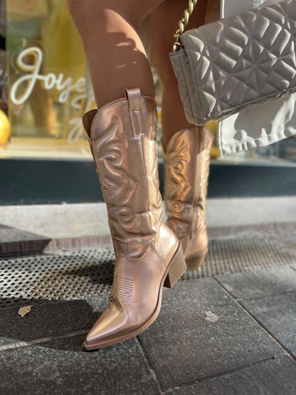 Laarzen voor dames – Valerie | Cowboylaarzen dames metallic