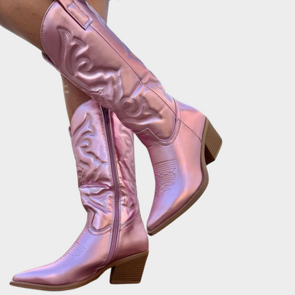 Laarzen voor dames – Valerie | Cowboylaarzen dames metallic