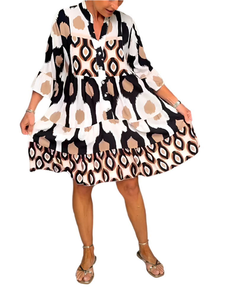 Jurk voor dames – Veda | Vrouwelijke Jurk met Levendige Print