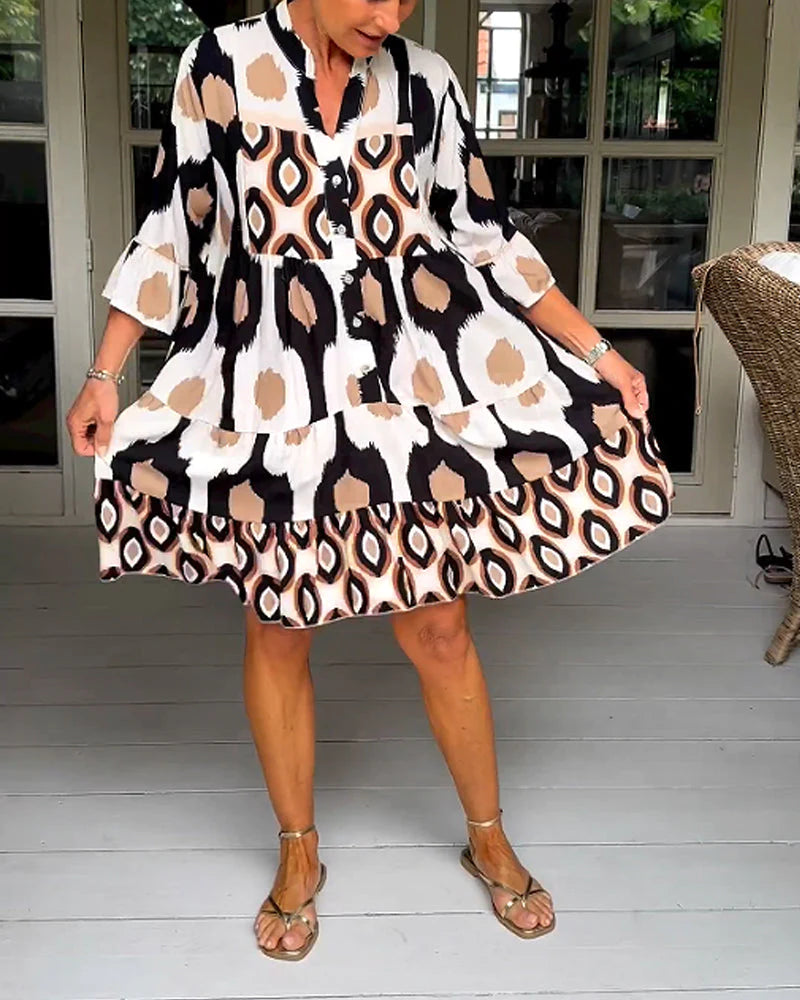 Jurk voor dames – Veda | Vrouwelijke Jurk met Levendige Print