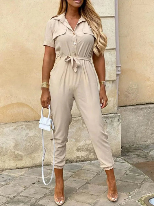 Patricia | Cargo Jumpsuit met Strikceintuur - Fashion Lab