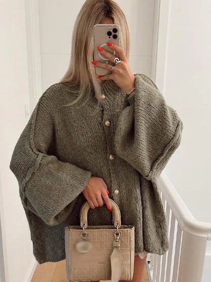 Zara | Oversized Cardigan Met Gouden Knopen - Fashion Lab