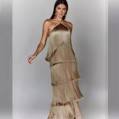 Zarina | Fringe Maxi Jurk - Fashion Lab