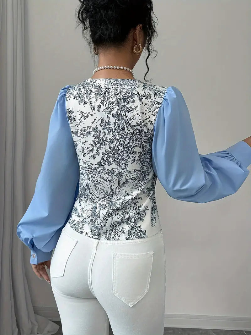 blouse voor dames – Zelda | Vintage Katoenen Blouse Met Pofmouwtjes