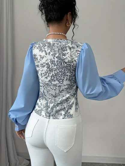 blouse voor dames – Zelda | Vintage Katoenen Blouse Met Pofmouwtjes