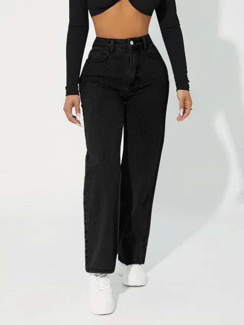 jeans voor dames – Zendaya | Stijlvolle Jeans Met Hoge Taille En Rechte Pijp