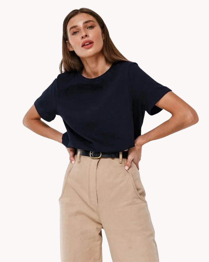 Ziah | Basis T-shirt Met Korte Mouwen - Fashion Lab