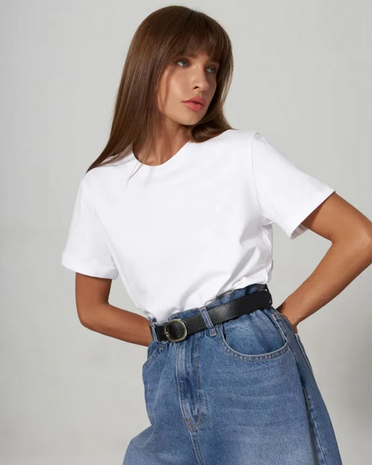 Ziah | Basis T-shirt Met Korte Mouwen - Fashion Lab
