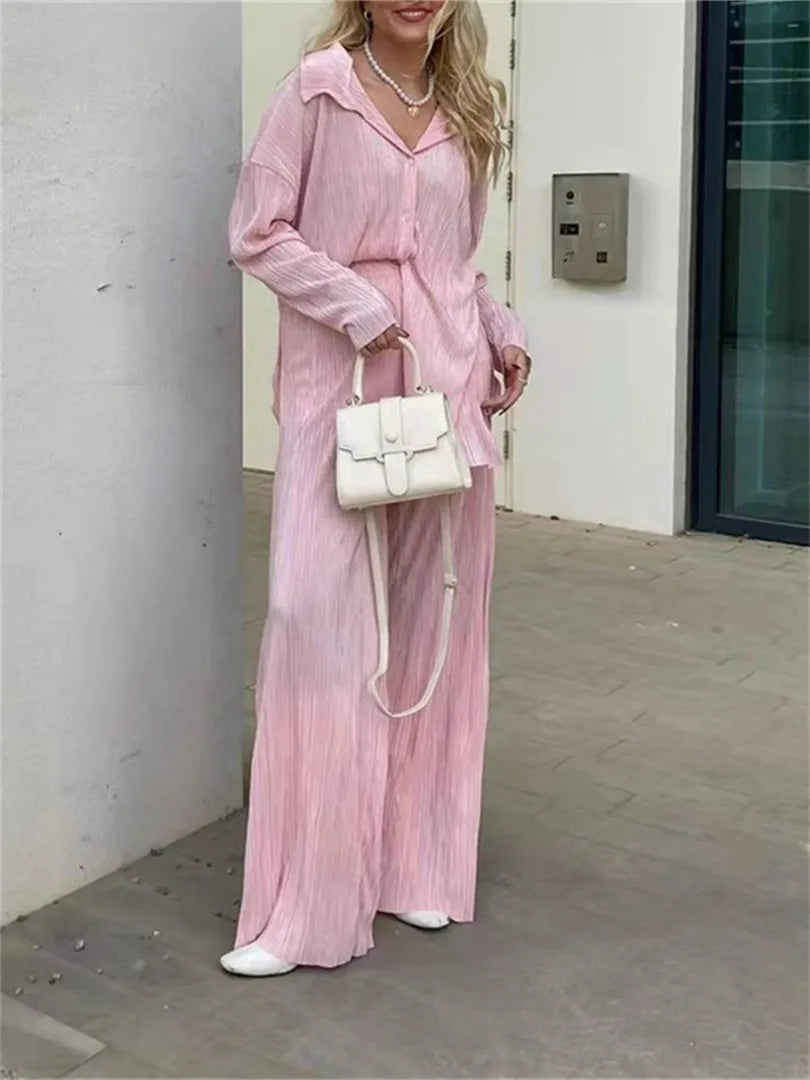 Zyrah | Relaxte Geplooide Tweedelige Set - Fashion Lab
