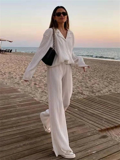 Zyrah | Relaxte Geplooide Tweedelige Set - Fashion Lab